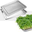 Stainless Steel Seed Sprouting Tray  Square Germination Tray Kit Seed Sprouter Kit for Microgreens Broccoli Sprouts Growing Microgreens Gardening Planter Germination