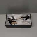 XYD Women Open Toe Ankle Strap Sandals Wedding Kitten Heels Rhinestones Studded Buckle Dance Casual Dress Shoes, Size: 8, Black