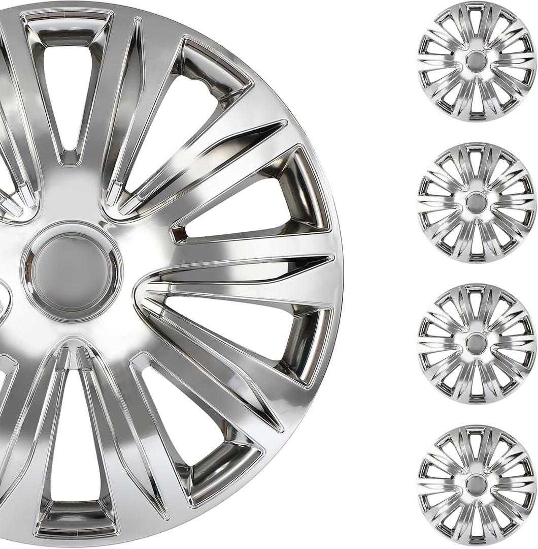 SCITOO Silver 17 Inch Wheel Cover Snap On Car Truck SUV ABS Plastic Material Replacement Hubcaps Set of 4