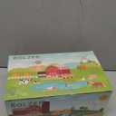 BOLZRA Farm Animal Figurines, Realistic Plastic Animals Toys with Fences Building Blocks, Farm Figures Playset Educational Christmas Birthday Gift for Kids & Toddlers, 53 PCS