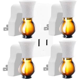 Blank Plug in Air Freshener Polarized Wall Plug Oil Diffuser for DIY Characteristic Home Scent from Natural Essential Oil, EO+Water, Fragrance Refill (White 4 Sets)