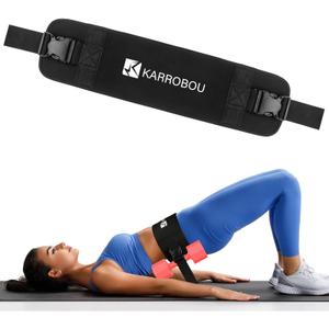 Exercise Hip Thrust Belt - KARROBOU Portable Band Adjustable Anti-Slip Exercise Bridge Belt for Dumbbells, Kettlebells, Plates, Hip Thruster for The Gym Home Workout