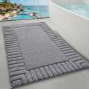 LUMI Bathroom Rugs Non Slip with Rubber Backing, Extra Soft Plush Microfiber Bath Rug Absorbent, Machine Washable Bath Mat Quick Dry for Tub, Shower, Hotel, Dark Grey, 20"x32"