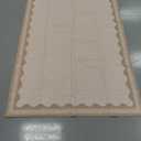 GarveeHome Scalloped Beige Washable Area Rug 6x9 Rugs for Living Room Soft Low-Pile Solid Modern Minimalism Thin Carpet for Bedroom Dining Nursery Non Slip