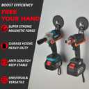 MUTUACTOR Updated Super Strong Magnetic Hooks,40lbs Anti-Scratch Large Garage Hooks for Hanging,2-Pack Magnetic Hooks Heavy Duty for Organizing Heavy Impact Drivers Trailer Cord Garden Tool Box