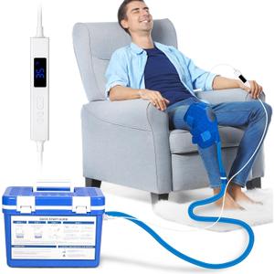 Cold Therapy Machine, Ice Machine System for Knee After Surgery, Cryotherapy Machine with Digital Timer and Ajustable Flow Speed, Knee Replacement Recovery Equipment for Pain Relief