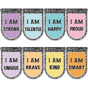Tudomro 8 Pcs Motivational Classroom Curtain, 36" x 24", Pastel Composition, 23.6"W x 35.4"L