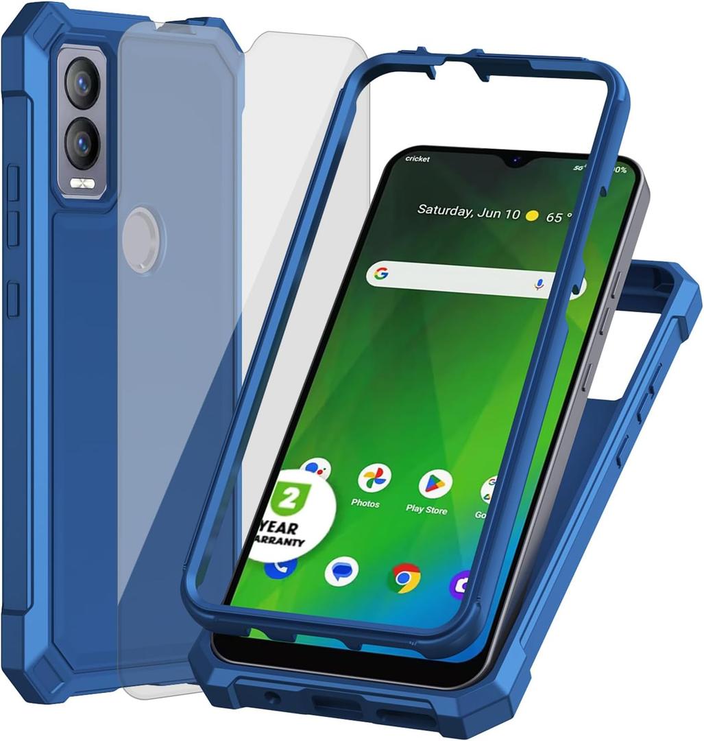 Ailiber for ATT Propel 5G Case, Magic 5G Phone Case with Screen Protector, Dual Layer Structure Protection, Shockproof Corners TPU Bumper, Military Grade Protective Cover - Blue