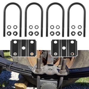 New Trailer U Bolt Kit, Trailer Leaf Spring U Bolts, for 5200-7000lbs 3" Round Axle, 7 Long U-Bolts, 1/2 Diameter, 3 Wide U Bolts-20080