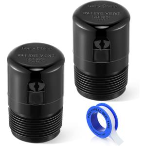 Enhon 1-1/2 Inch NPT ABS In Line Vent, Diaphragm RV Air Admittance Valve for Under Sink Vent with PTFE Thread Seal Tape, Easy to Install(2 Pcs)