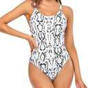 Edelqual One Piece Swimsuit for Women High Cut Swimwear Cutout Sexy Monokini Tummy Control Bathing Suit XXL