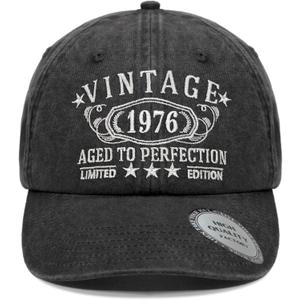 1926-1996 Birthday Gifts for Men Women,Personalized 30th-100th Birthday Ideas Gift,Parents Vintage Hat (01.black)