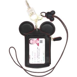 Mouse Ears Card Holder,PU Lovely Lanyard Family Toys for Girl Woman