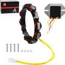 Alternator Stator Coil 2Pin w/Regulator For Briggs & Stratton Engines 10-16 Amp 592830 Replaces for OEM 592830, 696458, 691064, 393295 845907 394890 797375