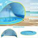 Zooawa Baby Beach Tent, Pop Up Beach Tent Sun Shade for Beach, Portable Shade Pool UV Protection Sun Shelter for Infant with Beach Sand Toys Set