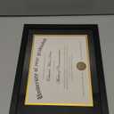 upsimples 11x14 Diploma Frame Certificate Degree Document Frame with High Definition Glass, 8.5 x 11 with mat for Wall and Tabletop, Black Double Mat, 1 Pack