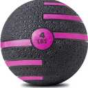 JFIT Dual Texture Medicine Ball – Weighted Exercise Ball for Strength, Core & Functional Fitness Training 4 LB