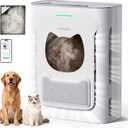 uahpet Pet Air Purifier for Home, Reduce Pet Hair, Dander, Odors, Dust, Smoke for Large Rooms up to 2100 Ft, Air Cleaner with H13 HEPA, Washable Pre-Filter & Air Quality Monitor, White+Gray