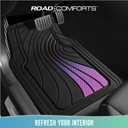 Road Comforts Car Floor Mats Full Set Front & Rear Car Floor Mats with Aluminum Design, Anti-Slip Backing, All-Weather Protection, Trim-to-Fit Car Mats for Most Sedans, SUVs & Vans - Purple
