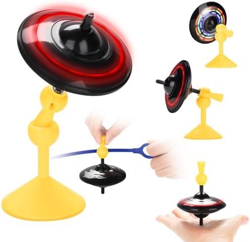 Spinning Top Gyroscope UFO Spinning Toy with Colorful LED Lights Novelty Toddler Kids Toy for 3-5, 5-7, 8-12 Years Old Boys and Girls, Great for Kids Birthday Gifts 2Pack