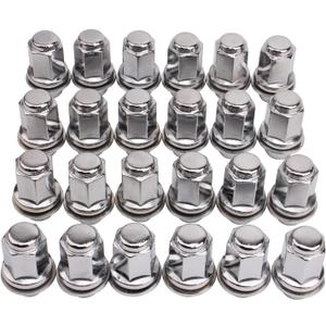Set of 24, 12x1.5mm 1.85 Inch Length 13/16 Hex OEM Factory Mag Lug Nuts for Tacoma 4 Runner FJ Cruiser Matrix GX460 GX470 SR5 Pre-Runner TRD Off-Road Limited (Chrome)