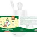 Antifungal and Antibacterial Wipes for Dogs & Cats, Dog Yeast Infection Treatment Wipes, All Natural Grooming Wipes for Cleaning, Help with Hot Spots, Ringworm, and Skin Infections, 80 Count