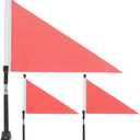 CIMAXIC Kids Bike Handlebar Flag Kit with Pole for Bicycle and Scooter Safety Adjustable Reflective Cycling Safety Flag for Enhanced Visibility
