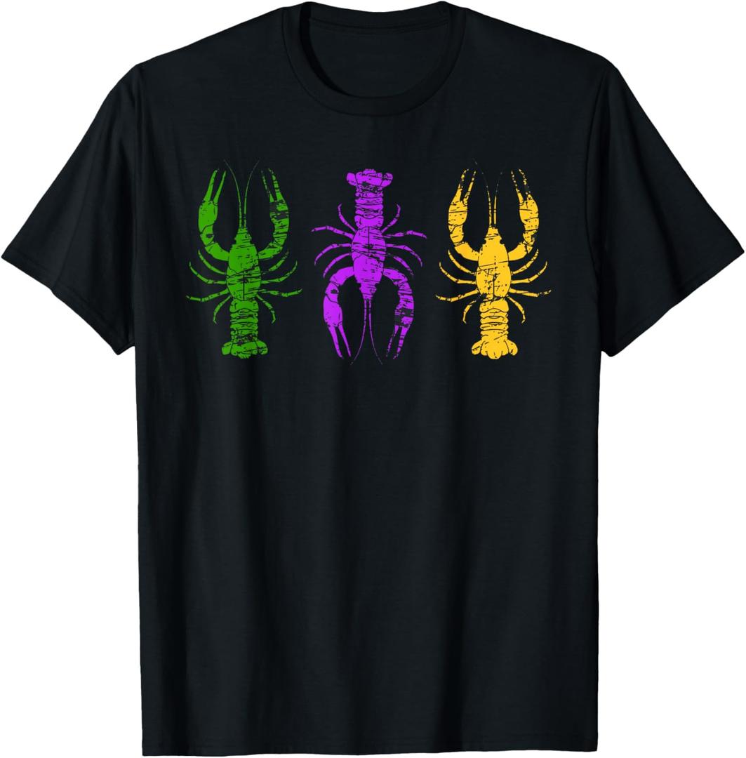 Mardi Gras Crawfish Jester hat Bead Tee New Orleans Gift T-Shirt 3XL