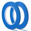 QDiShi 2 Pack 1/4" inch x 60yd Blue Painters Tape Easy Removal Thin Narrow Finishing Masking Tape Painting Tape Wall Tape, No Residue and Good Adhesive (0.25 in 6MM)