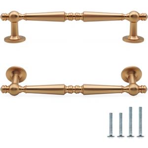 10 Pack Champagne Bronze Cabinet Pulls 5 Inch/128mm Hole Center Zinc Alloy Handles for Drawer Dresser Kitchen Cupboard Bathroom Furniture Hardware