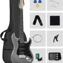 RST-150 39" Beginner Electric Guitar Kit with Amp & HSS Pickups | Complete Starter Set for Newcomers w/Essentials | Gig Bag, Extra Strings, Digital Tuner, Capo, Strap | Home Practice (Black)
