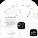Silipull Bridal Shower Games Set for 50 Guests Includes Bingo, He Said She Said, Scramble, Would She Rather, Advice and Wishes Wedding Games Double Sided with Wooden Box, 20 Pencils(Minimalist)