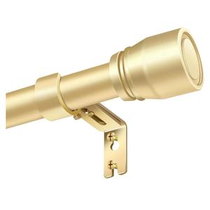 1” Diameter Curtain Rods Itself is 30 to144 inch 1 Pack Fit 30-142 inch, 66 to 120 inch Window with Heavy Duty Adjustable Rod Gold Curtain Splicing Metal Extra Long Curtain Rod for Windows