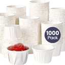 LITOPAK 1000 Pack 1 oz Paper Souffle Cup, Disposable Paper Medicine Cup for Tasting Pills, Food Dessert, and Condiments
