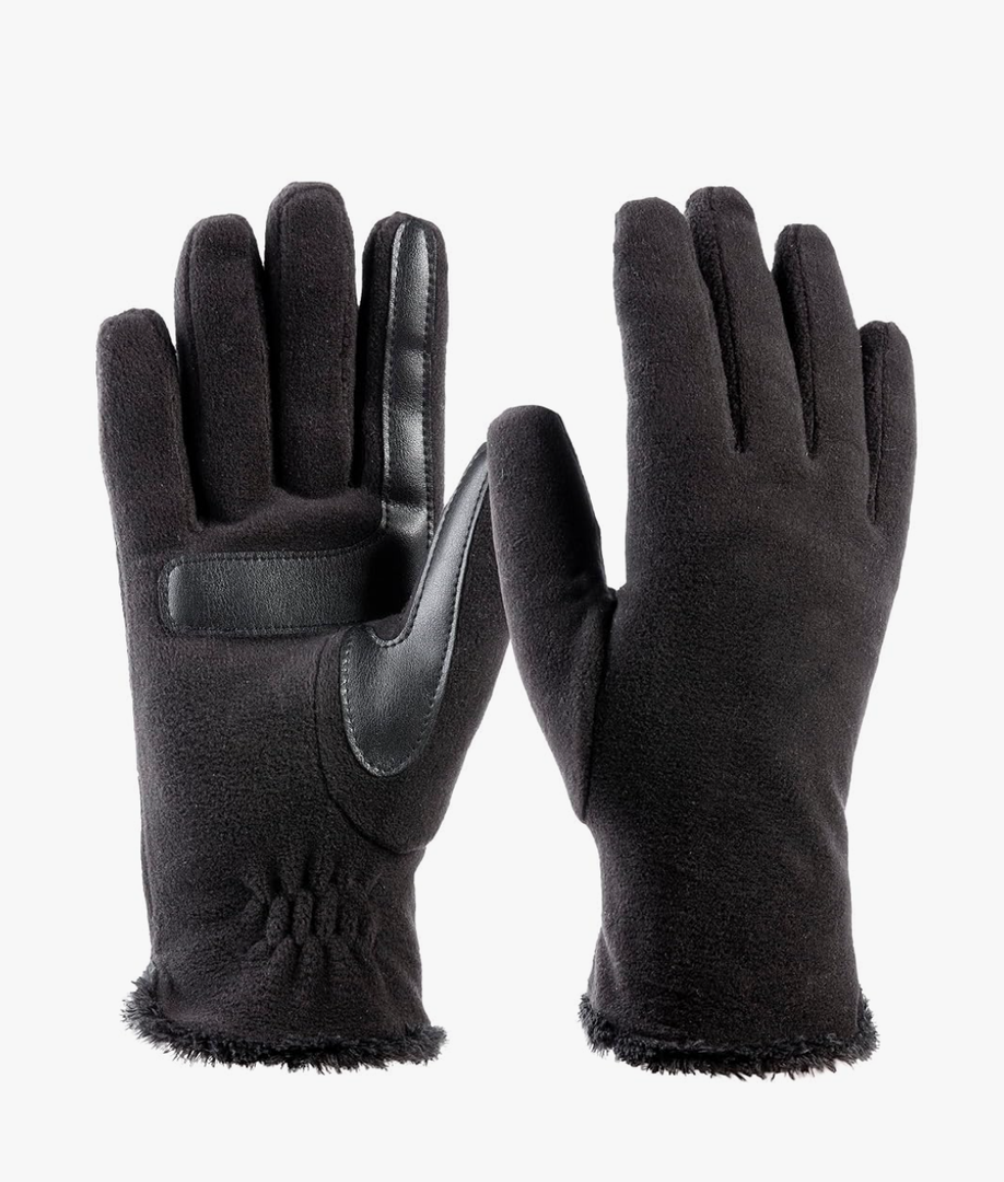 isotoner womens Stretch Fleece Gloves With Microluxe Lining and Smart Touch Technology