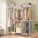 HOMIDEC Wardrobe Closet, 4 Hanging Spaces Portable Clothes Rack, Large