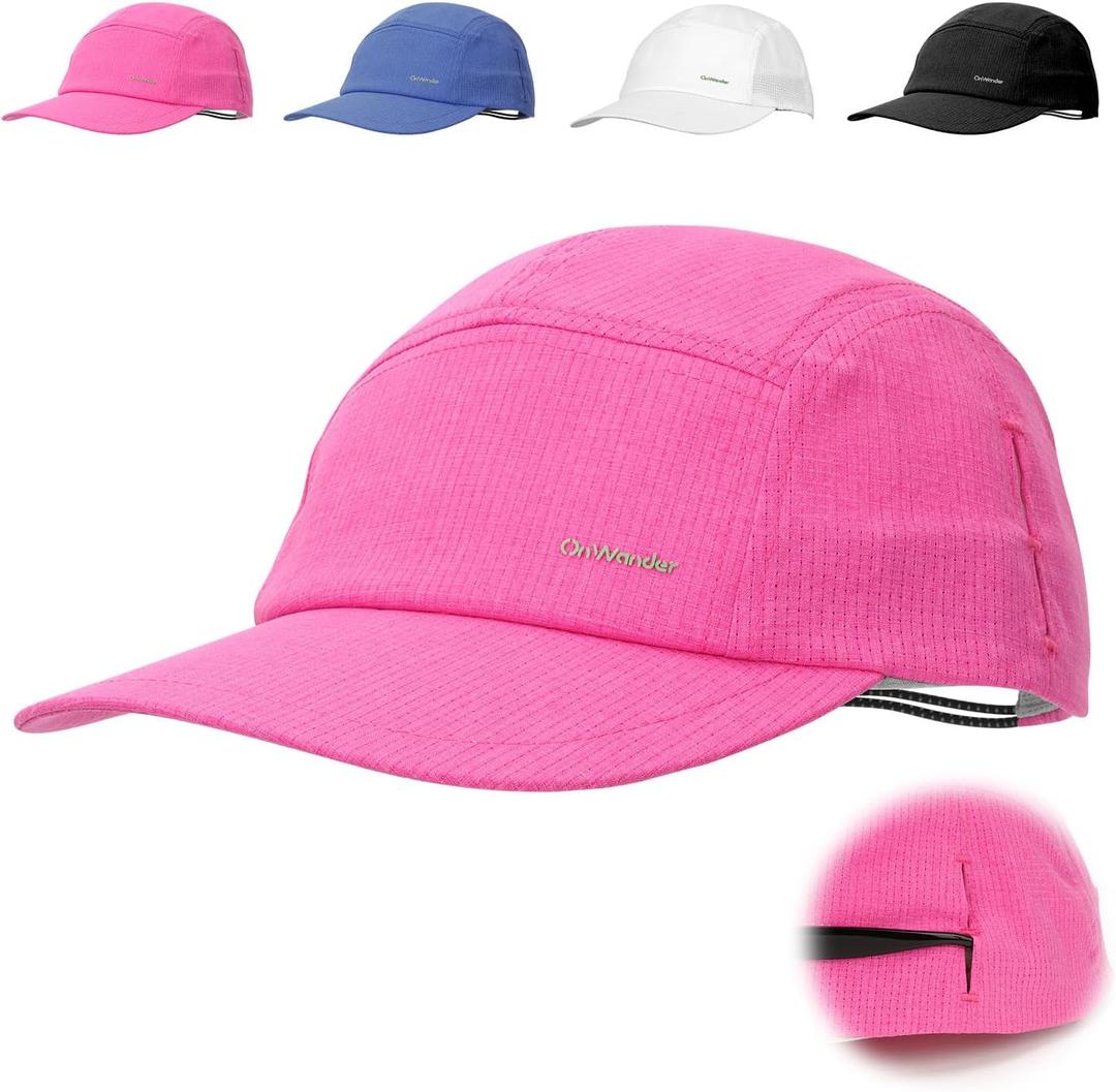 Performance Hat for Women Men, Lightweight Breathable Mesh Running Hat, Sport Cap for Golf, Cycling, Tennis (One Size, Rose)