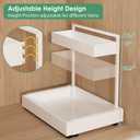 REALINN Expandable Under Sink Organizers and Storage, 2 Tier Under Cabinet Organizer, Heights Adjustable Pull Out Rack for Kitchen Bathroom Laundry, White, 1 Pack