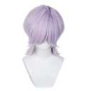 Light Purple Cosplay Wig Short Purple Anime Hair Wig + Cap for Stage Party Halloween Costume Cosplay