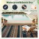 MontVoo Outdoor Rug Carpet Waterproof-Patio Rug Mat 8x10 Reversible RV Outdoor Camping Rugs Picnic Beach Mats Plastic Straw Outside Rugs for Balcony Porch Pool Deck Boho Patio Decor