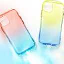 iFace Ombre Clear Case with Grip for iPhone 14 Pro (6.1") [Look in Lolly Series] Shockproof Transparent Gradient Color Protective Cover [Drop Tested] [Wireless Charging Compatible] - Lemon Sapphire