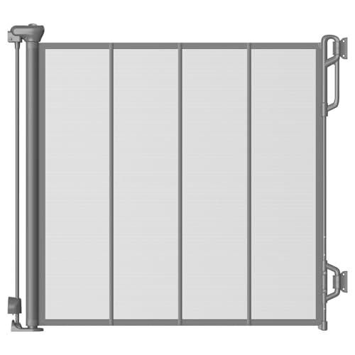 Spaceany Reinforced Retractable Baby Gate or Mesh Dog Gate,Easy to Use for Stairs, Doorways, Hallways, Indoor, Outdoor, Wide Pet Gate 33.5" Tall, Extends to 45" Wide, Gray