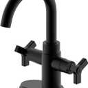 Matte Black Bathroom Faucet,Two-Handle Bathroom Sink Faucet Water Supply Line,1 Hole or 3 Hole Lavatory Vantity Faucet,F-0081-MT