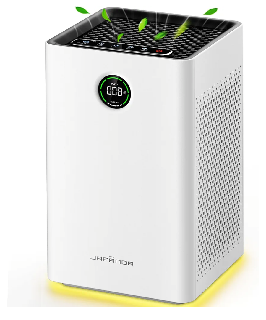 Jafända Air Purifiers for Home Large Room Up To 1190ft², True HEPA 13 Filter, Activated Carbon Remove 99.97% Dust Smoke Odor Pollen Pets Hair Dander Allergies, Quiet Sleep Mode 23dB, Night Light