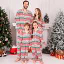 ANGELGGH Family Christmas PJs Matching Sets Long Sleeve Festival Party Pajamas Holiday Warm Sleepwear Couples Button Loungewear (Heart Snowflake, 4-5)