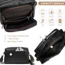 Womens Crossbody Purses,Vegan Leather Medium Cross Body Purses Bag for women,Crossbody Messenger Bag Built in Wallet (Black)