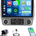 2+64G Android 15 Car Stereo for Chevrolet Chevy Camaro 2010-2015,9 inch Touch Screen Radio Wireless Apple CarPlay Android Auto 26UI WiFi GPS FM RDS Bluetooth+Free AHD Backup Cam