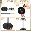 Tatuo 8 Pcs Wig Stand, 9.8"-18.9" Adjustable Height Wig Head Holder Portable Hat Display Stand Travel Storage Holder for Multiple Styling Practice DIY Non Slip Stable(Black)