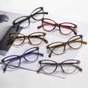 Cat Eye Reading Glasses for Women Men Readers,Blue Light Blocking Spring Hinges Eyeglasses,Anti UV Ray/Glare/Eyestrain (Mix1)