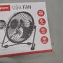 GPX Mini 4" USB Personal Fan, Compatible with Computers, Laptops, Portable Chargers, Black (AU25B)